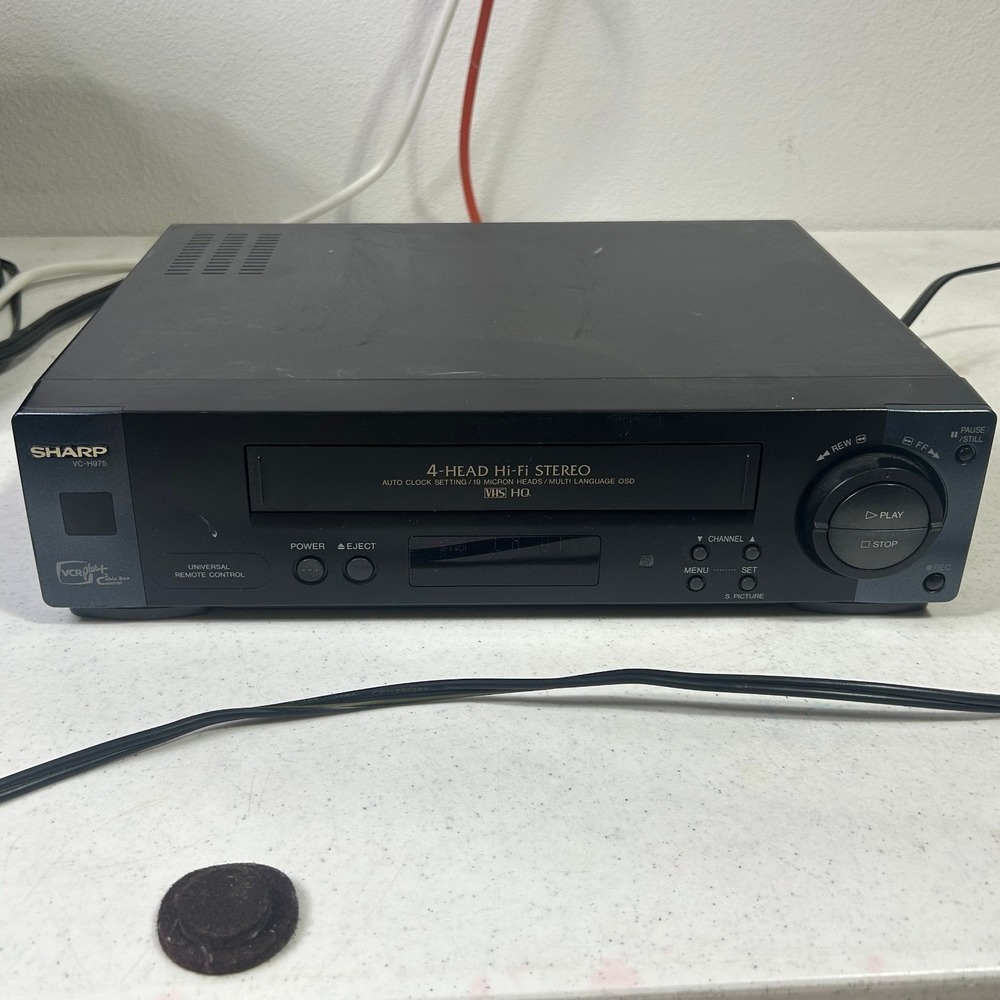 Sharp VC-H975U 4-Head Hi-Fi Stereo VHS VCR Video Cassette Recorder Black